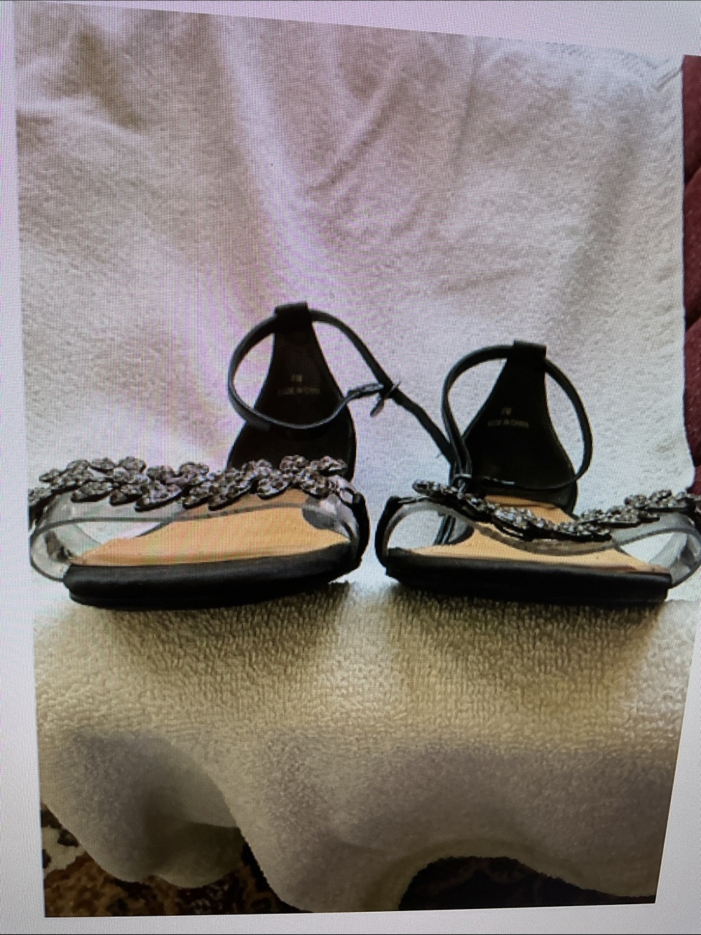 J.Renee Black Crystal-Embellished Ankle-Strap Sandals - Picture 6 of 9